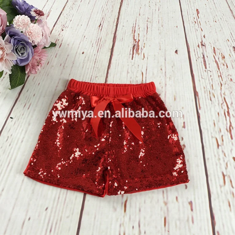 2019 милые блестящие шорты для детей, для девочек, оптовая продажа, блестящие детские короткие брюки с галстуком-бабочкой, бутиковые летние шорты для малышей