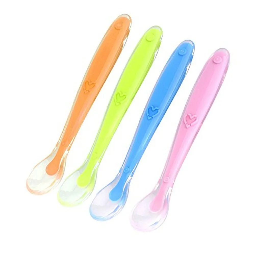 Cuillere D Alimentation Pour Bebes En Plastique Et Silicone Avec Pointe Souple Coloree Buy Silicone En Plastique Bebe Alimentation Cuillere Oem Bebe Alimentation Cuillere Colore De Qualite Alimentaire En Plastique Bas Age Mangeant Cuilleres Avec Soft