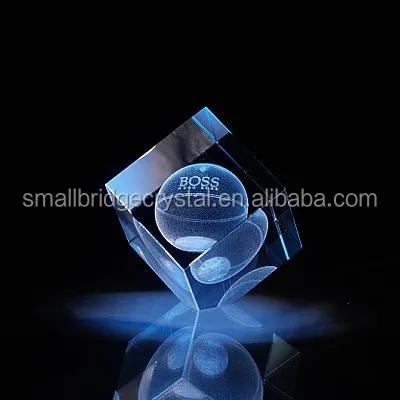 Custom LOGO 3d crystal laser engraved cube