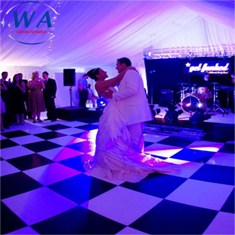 
Event easy install temporary Unique acrylic surface black and white dance floor for wedding ball event 