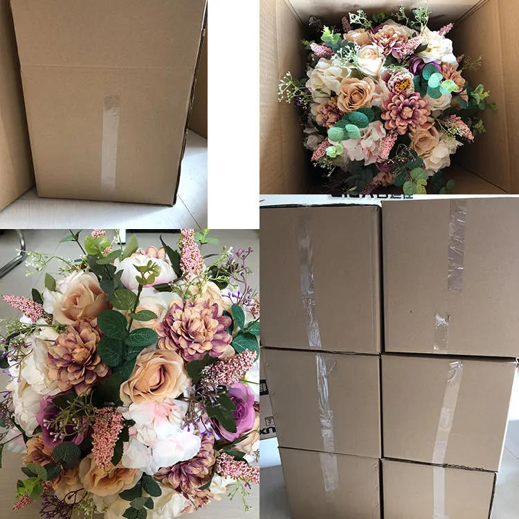 Ifg White Flower Arrangement Artificial 50cm Table Flower Stand