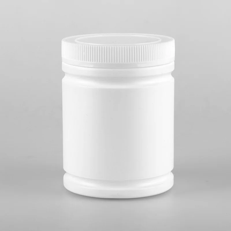 2pcs 500ml PP Plastic Wide Mouth Cylinder Liquid Storage Bottle Container White | Harfington