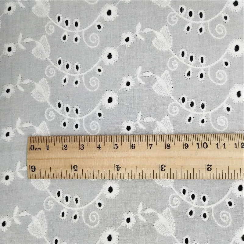 Женское белое кружевное платье из 100% хлопка с вышивкой