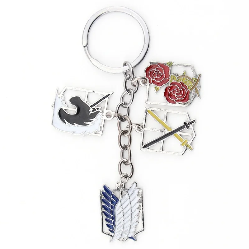 Anime Keychain Attack on Titans Badge Pendant Key Chain