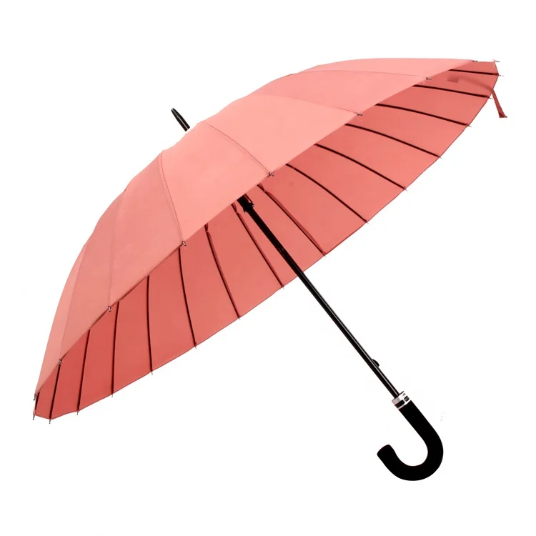 Promotion high quality big size 24 ribs candy color straight umbrella