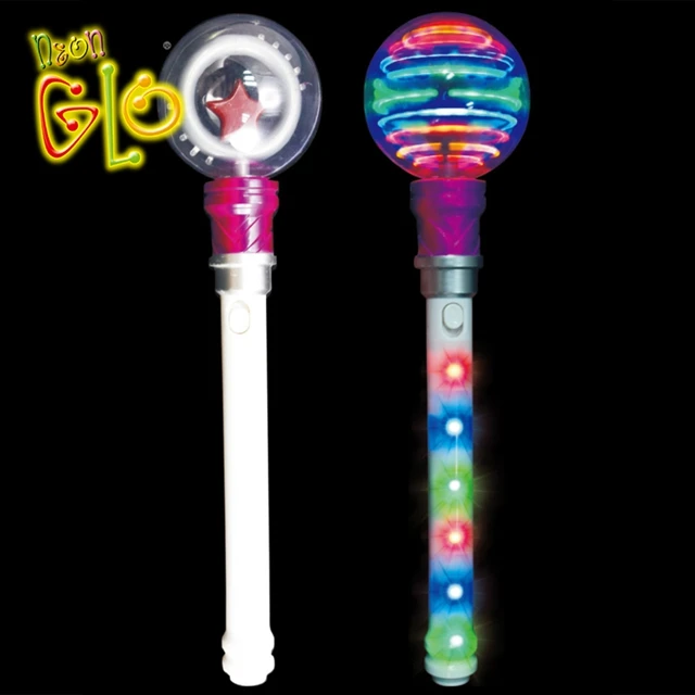Kid Toy Led Spinning Light up Princess Wand for Party Spinner Wand Star Shape