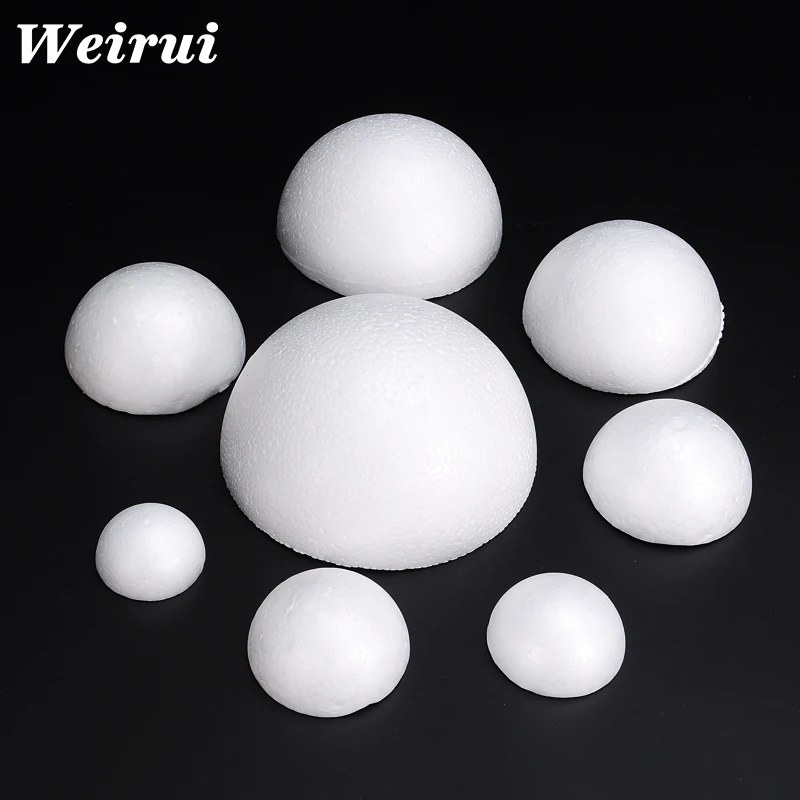 Many Sizes Solid Half Ball Christmas Crafts Styrofoam Polystyrene Balls for Decoration