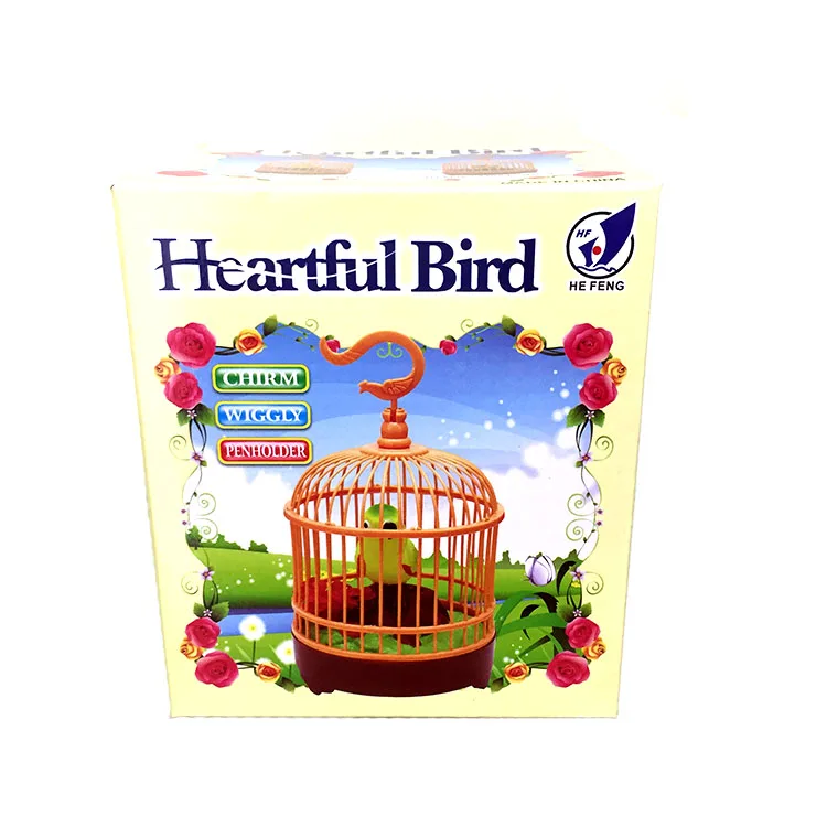 Simulation Electric Plastic Sound Control Birds Cage Voice Controlled Heartful Bird Cages Toys