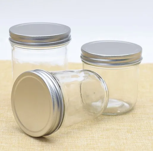Round Shape Honey Jam Pickles Glass Jar With Twist off Lid Food Storage Glass Jar