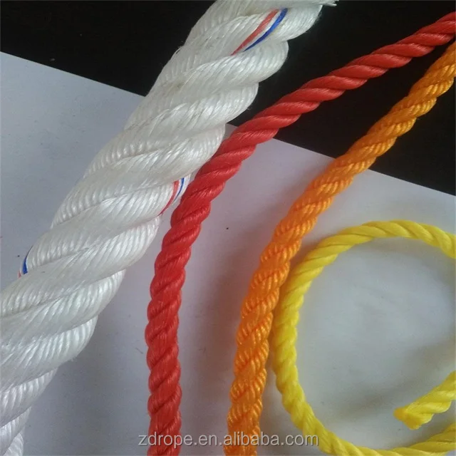 Competitive Price Fishing Rope Type Plastic Ropes PE PP Material 6mm--30mm 3 Strand Polypropylene Danline Rope