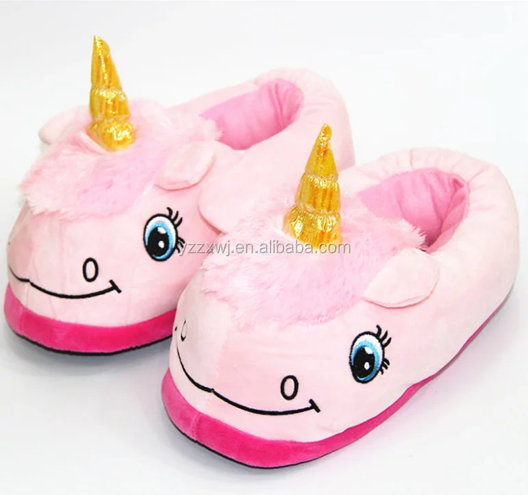 Felpa del invierno zapatillas con Lovely unicornio-cómoda forma Interiores zapatos de color rosa 