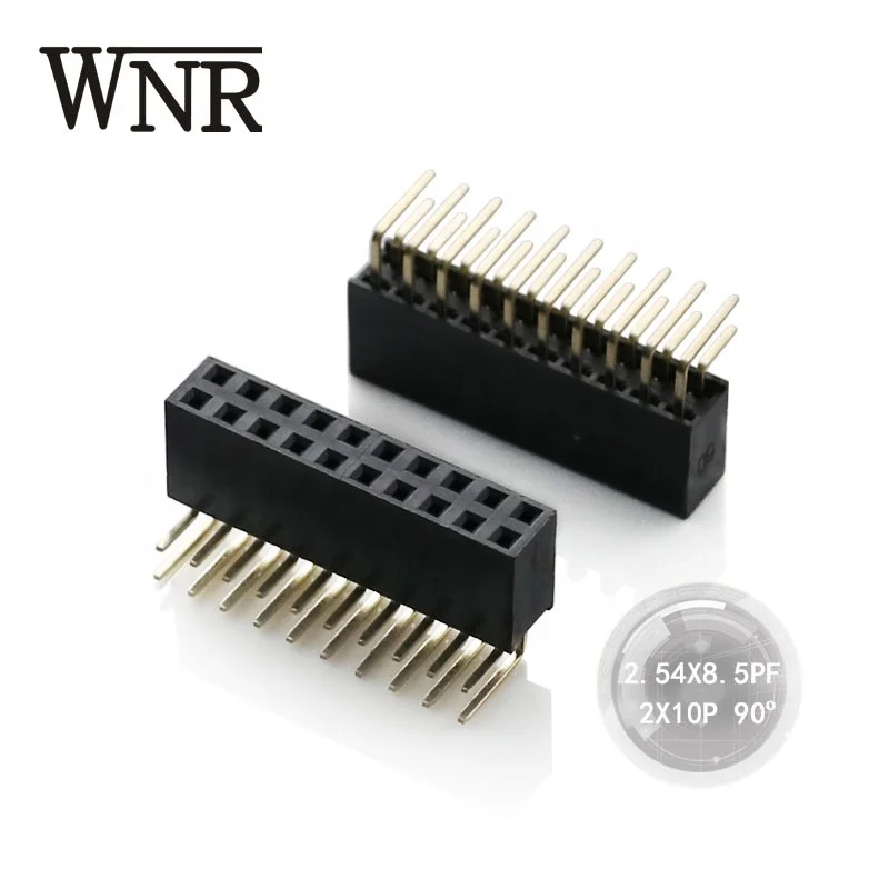 Контактный разъем «мама», 2,54 шаг, 20 контактов, 90 градусов, двухрядные разъемы PCB
