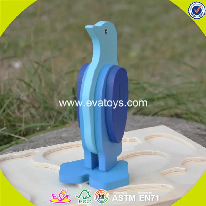 2018 Новый дизайн детские деревянные животных Пазлы diy Пингвин головоломки смешные дети