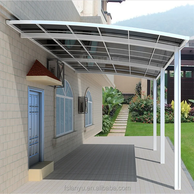 Strong Aluminum Frame Polycarbonate Board Canopy Double Carport