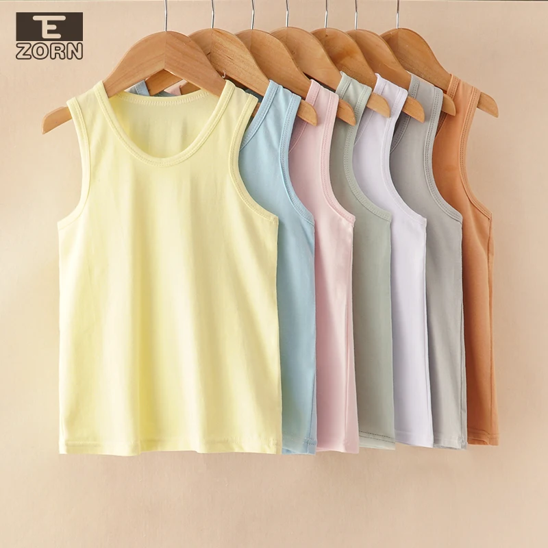4 шт. в упаковке для детей ясельного возраста, хлопковая майка без рукавов Топ майки для мальчиков и девочек, мягкая майка футболки для девочек