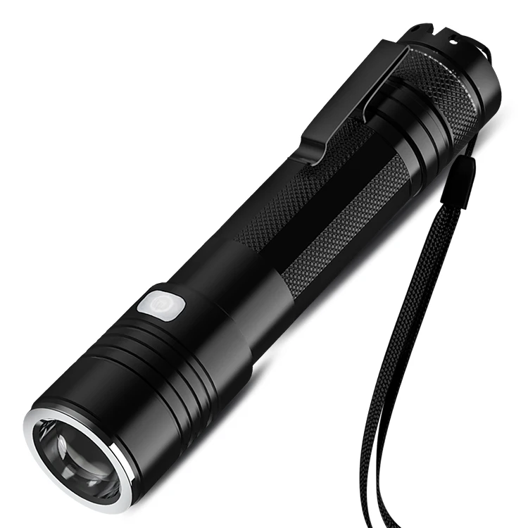 Rechargeable USB Ultra Bright T6 LED Torch with Beam Focusing Flashlight 18650 