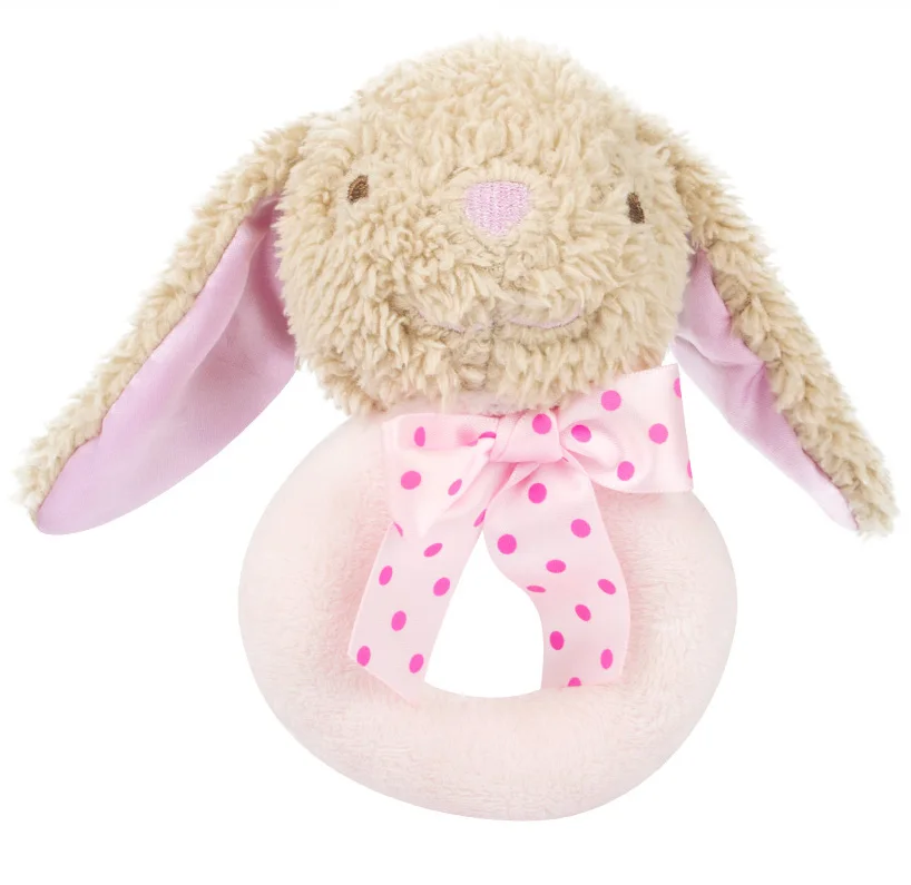 Детский мультяшный Кролик плюшевая погремушка кольцо колокольчик новорожденный ручной кролик музыкальные детские мягкие игрушки