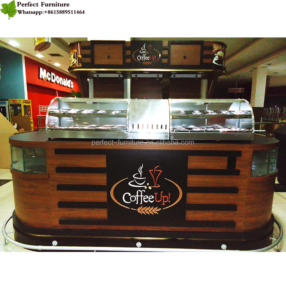 Coffee Beanery Kiosk Customized Round Shape Bubble Tea Booth Pizza Stand Fast Food Crepe Shop Furniture Sale