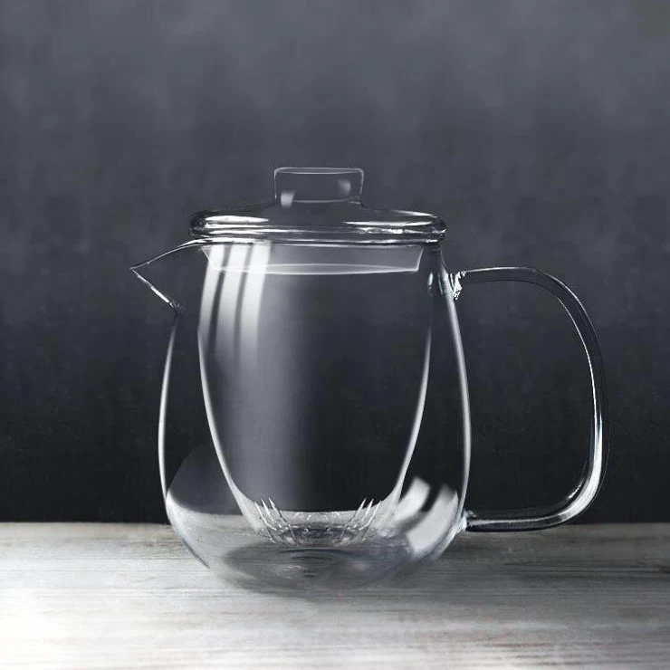 newest design clear borosilicate glass tea cup with lid pyrex