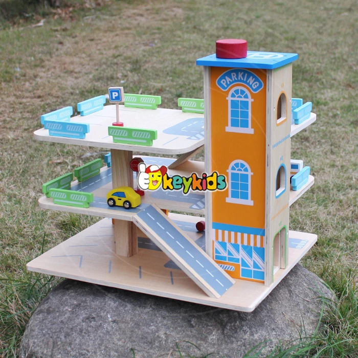 2017 Wholesale Toddlers Wooden Toy Car Parking Garage New Design Kids