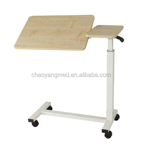 Modern Mechanical System Over Bed Table Hospital Split Tilting Wooden