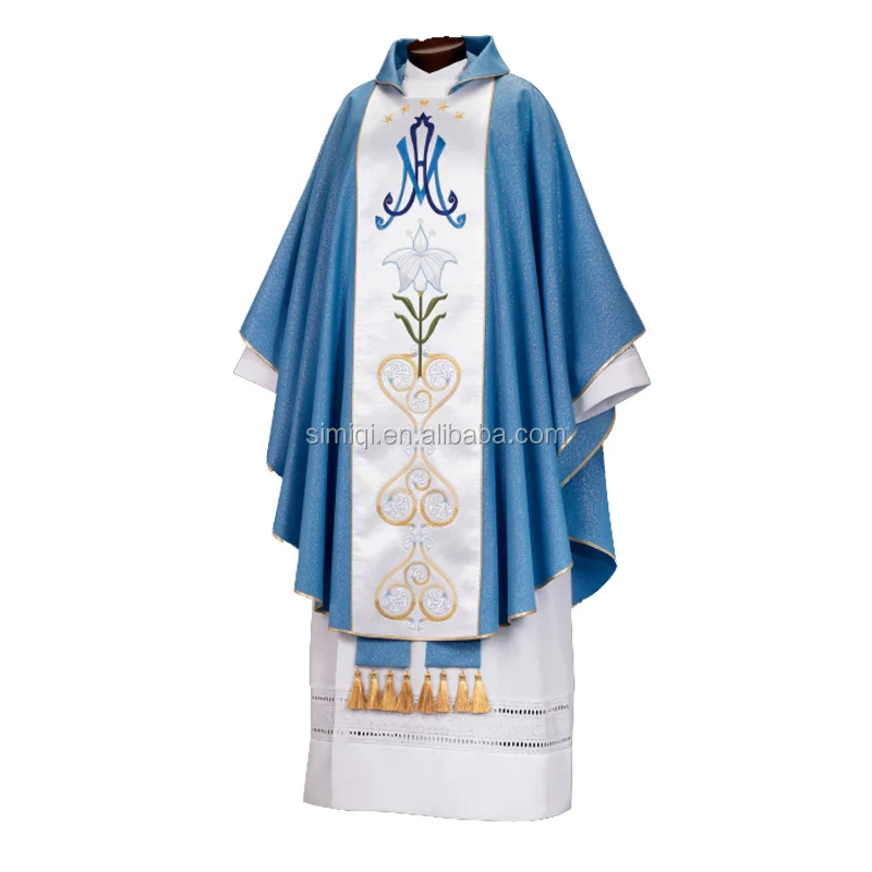 La Iglesia Católica Clero Preist Tejido Azul Chasuble - Buy Azul Chasuble  Tejido Chasuble... Preist Chasuble Product on 