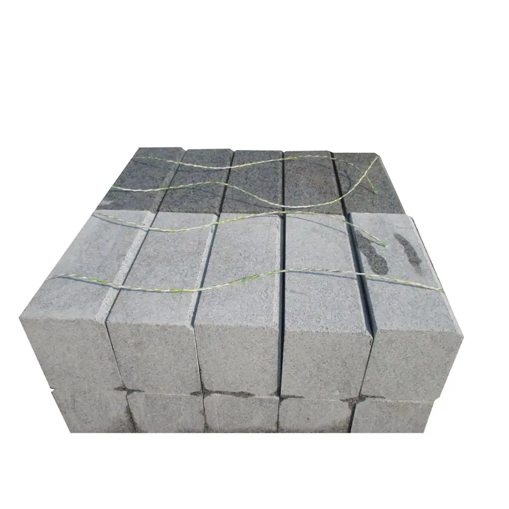 Factory Price Grey Granite Cobblestone Brick Paver Kerbstone Driveway Outdoor Paving Stone