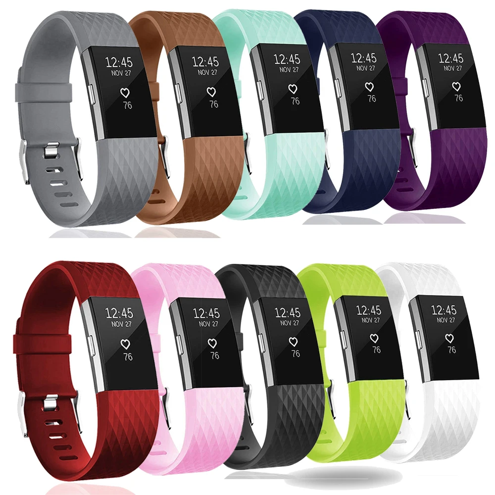 3 Pcs for Fitbit Charge 2 Band Replacement Wristband Silicone Fitness Large USA for sale online 