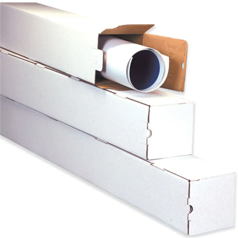 Kraft Mailing Shipping Tubes With White End Caps 3inch Wide 6inches