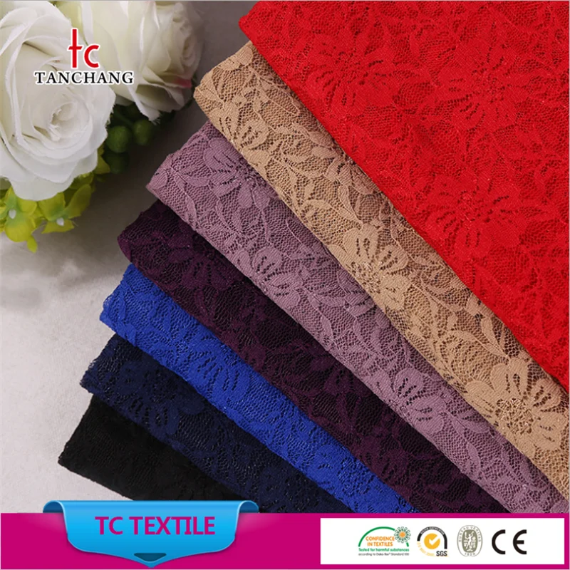 Factory Wholesale High Quality lycra Textile Lace Fabric for Wedding Dress LSML54