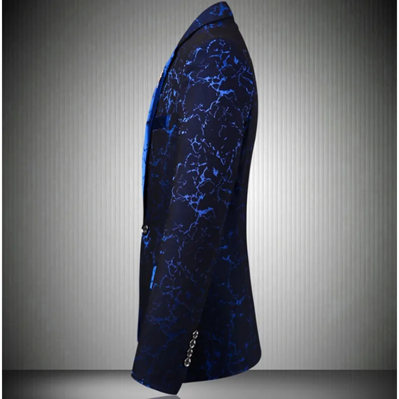 Men's Blazer Slim Fit One Button Stylish Business Suit Jacket_voghion.com