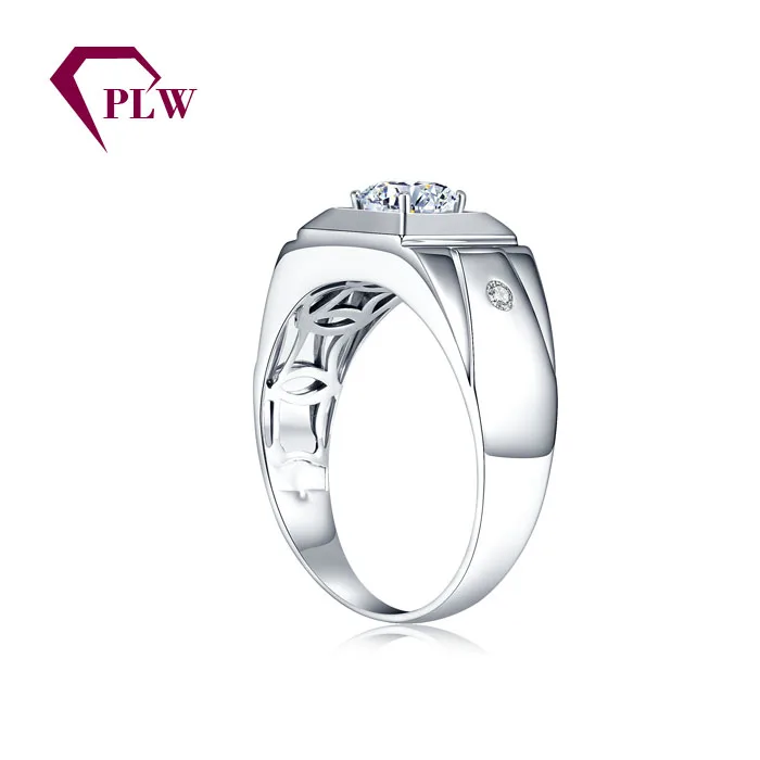 PLW0802R Bezel Setting 3 Grams White Gold Ring Design for Man with Cheap Price