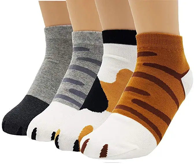 Exotic Shorthair Cat Paws Pattern #3 Men-Women Adult Ankle Socks 