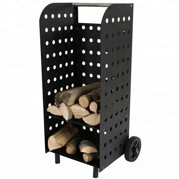 TecTake Log Carrying and Storage Box Trolley Firewood Cart Basket Log Holder
