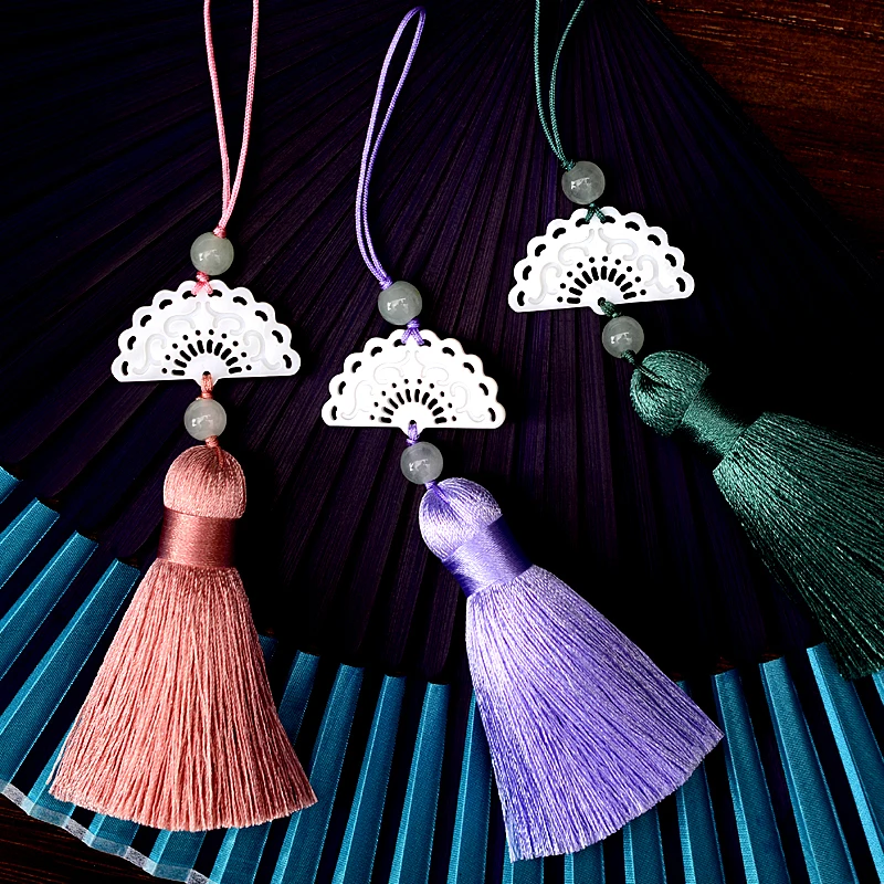 Производитель LONGJIE продает подвеску в виде веера из разноцветных ракушек ручное вязание китайского узла Закладка