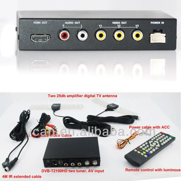 Source Common interface dvb-t2 digital TV receiver with USB PVR antenna on