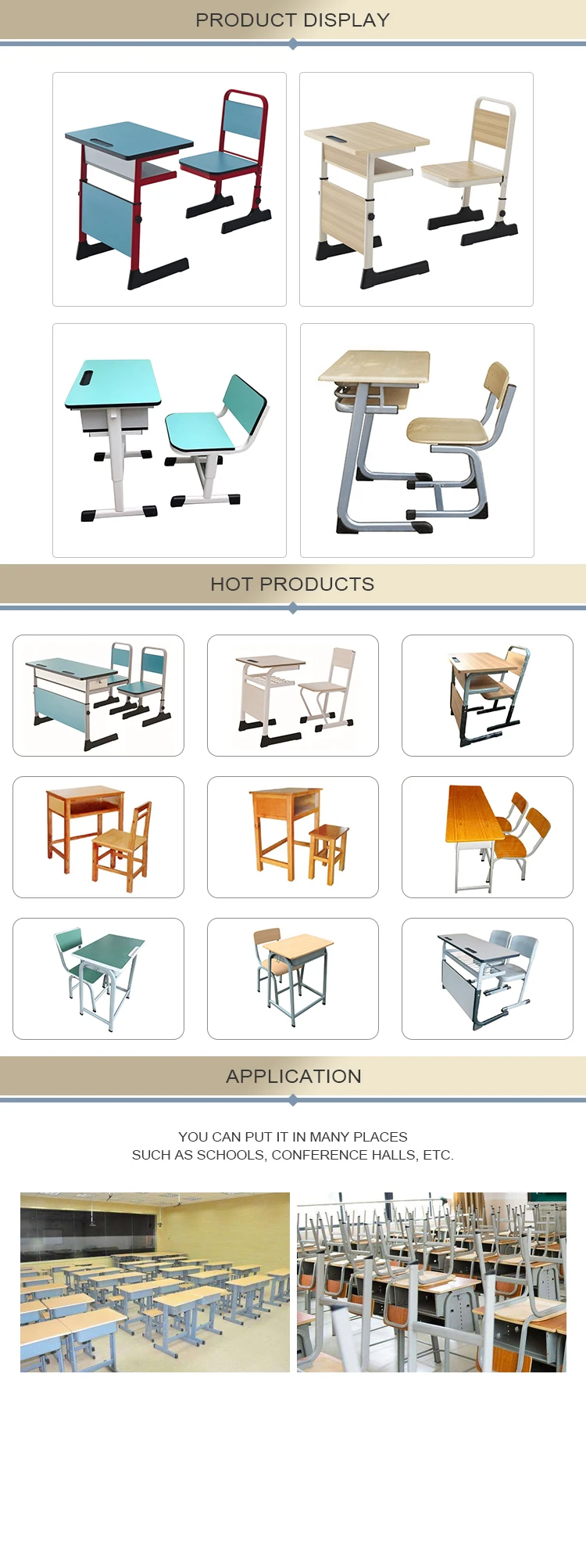 School Desk And Chair Set,K12 Student Table Furniture For Classroom