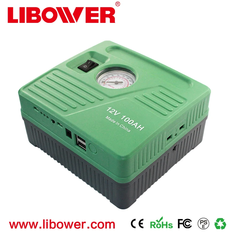 Многофункциональный внешний аккумулятор Libower 12 В/100 Ач, автомобильный стартер с компрессионным воздушным мини-стартером, воздушный компрессор