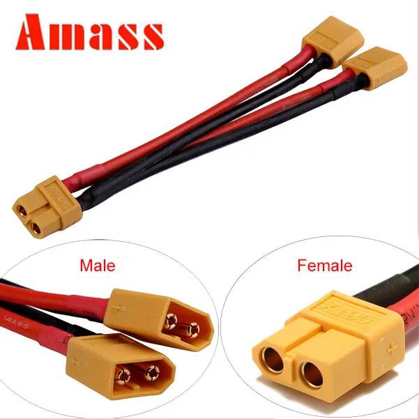 Alomejor – Câble Adaptateur Parallèle XT60 – 14 AWG – 2 Types – Pour Batterie RC Lipo