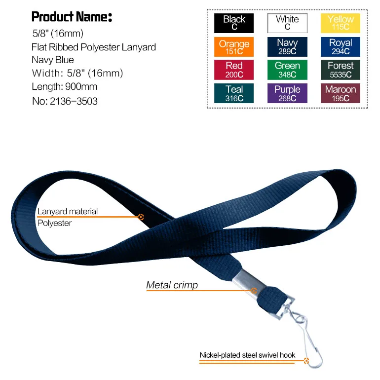 Bestom 2136-3501 High Quality Microweave Polyester Lanyard For Id ...