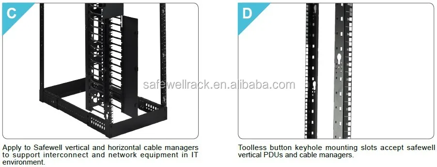 42U Open Frame Server Rack with Depth Adjustable