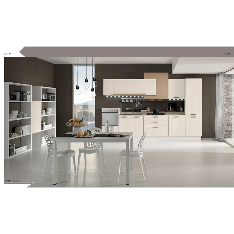 Kenya Combinations Color Wooden Hanging Modular Kitchen Cabinet Design