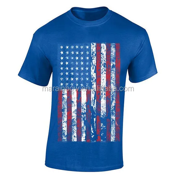 T Shirt Patriotik Tattered Usa Flag Tee 