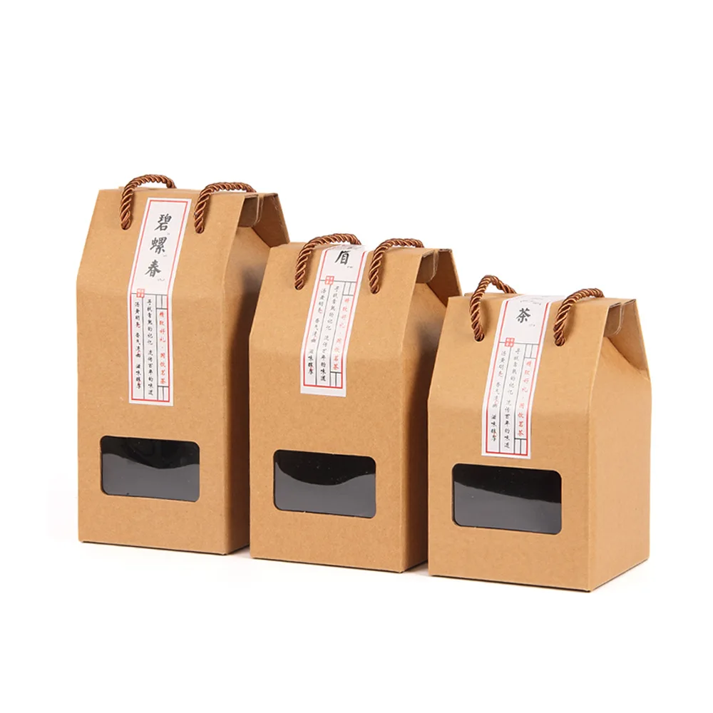 リサイクルされた強力な段ボールギフトボックス、ハンドル付きクラフト