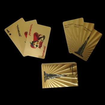Gold metal plated playing cards customized cards