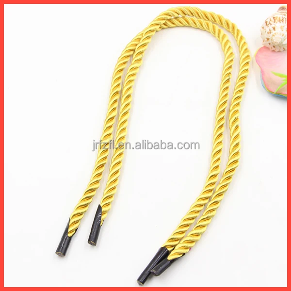 Green Color 3 Strand With Two Black Tips Nails Rope Handle Tote Bag Shopping Bag