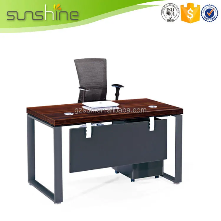 High End Steel Desk Base Metal Table Leg Solid Wood Surface Modern Office Furniture