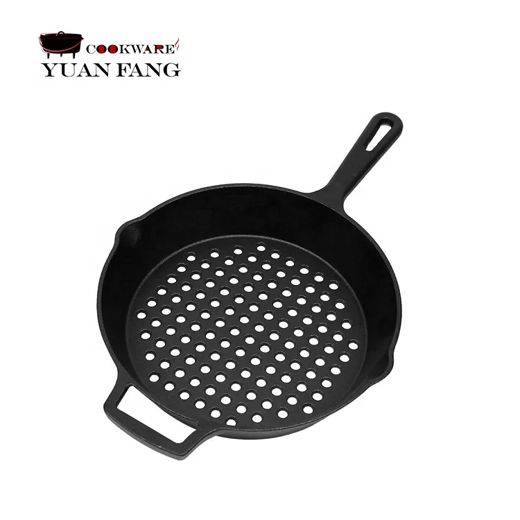 Frying Pan-grill cast iron, square, 25x25 cm vi4650 Victoria cast iron High  quality Flat bottom cookware Kitchen supplies - AliExpress