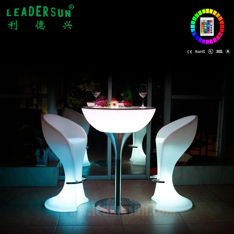 Водонепроницаемый стоячий пластиковый светодиодный круглый стол для ночного клуба для кафе
