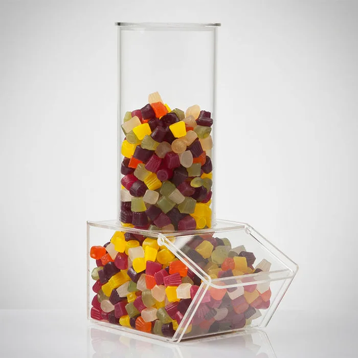 Countertop Clear  Acrylic Box for Sweet Creative Custom Acrylic Candy Bin With Cylinder Tube for Shop